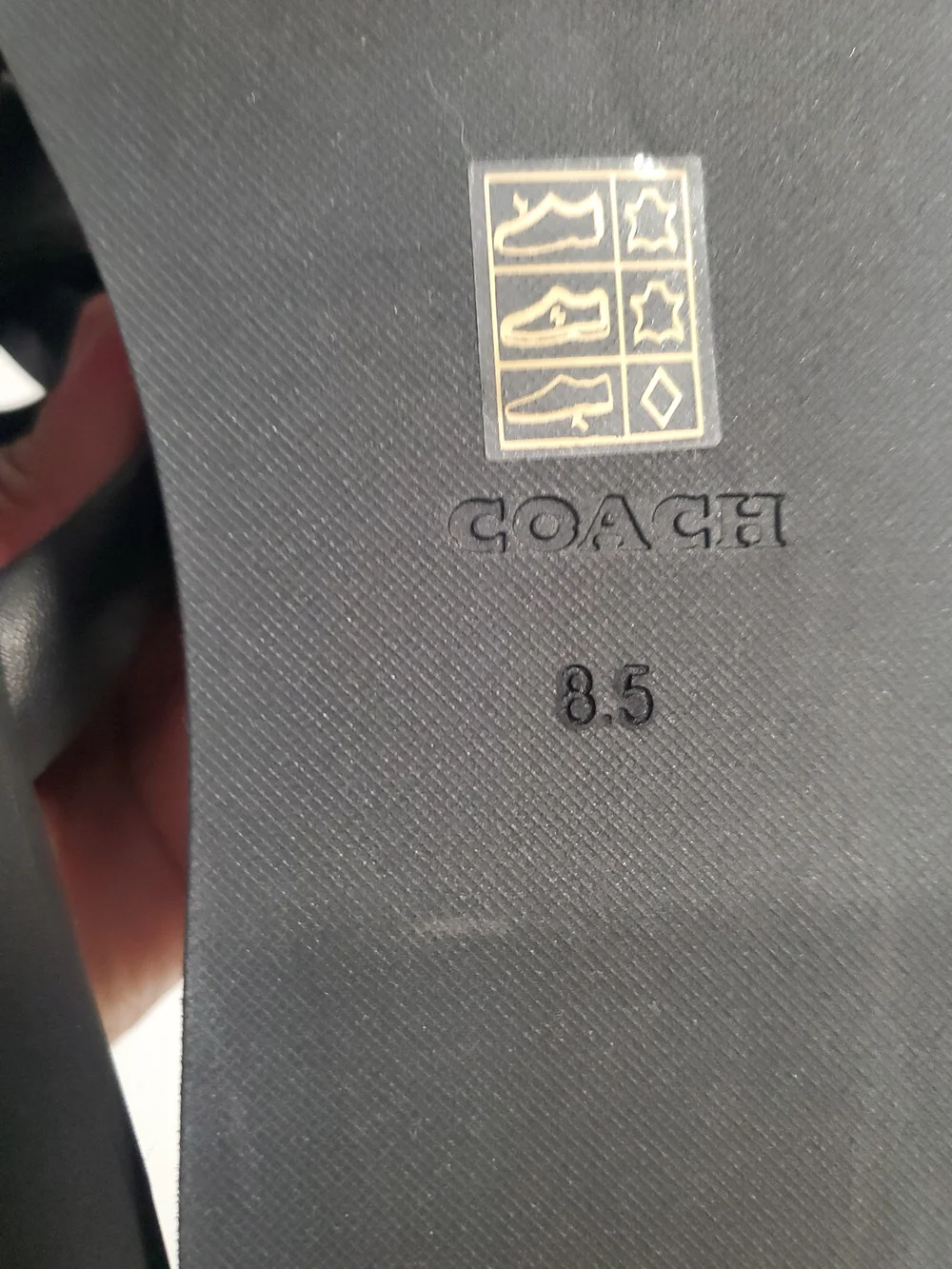 Coach Black Knotted Leather Slide Sandals